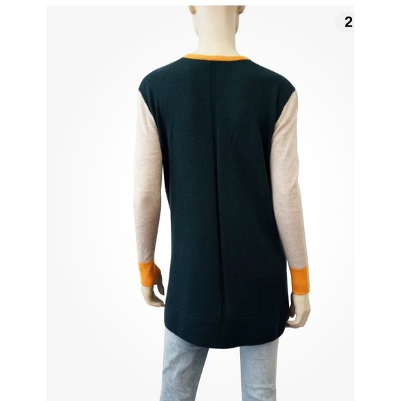 NWT THE ROW Fine Knit Cashmere/Silk Blend Colorblock Tunic Sweater SZ M - Picture 2 of 11